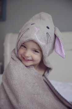 Personalised Bunny Bamboo Soft Hooded Towel, 9 of 10