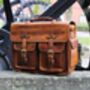 Top Grain Leather Briefcase Laptop Bag Mens, thumbnail 2 of 12