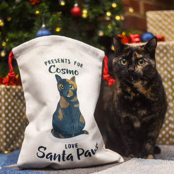 Personalised Cat Christmas Sack Small, 7 of 11
