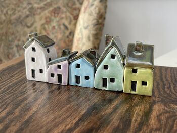 Pick Five Colorful Handcrafted Mini Ceramic Houses, 3 of 11