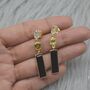 Black Onyx, Peridot, Blue Topaz Earrings, thumbnail 11 of 11