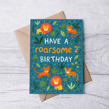 Any Age Lion Birthday Card, Boys, Kids Age Birthday Card, 3 of 7