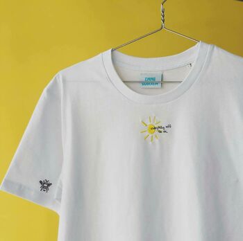 Embroidered Sun And Mini Bee T Shirt, 4 of 8