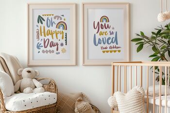 Personalised You Are So Loved Nursery Print, 5 of 6