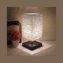 Grey Square Bedside Table Lamp With Linen Fabric Shade, thumbnail 2 of 8