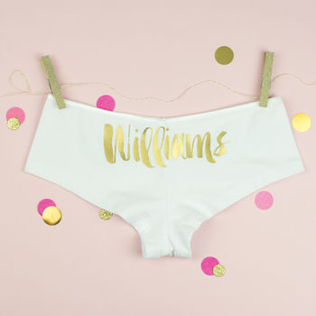 Personalised 'Future Mrs' Contemporary Hen Knickers, 4 of 9