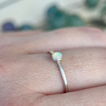 Tiny Opal Skinny Stacking Ring, 3 of 5