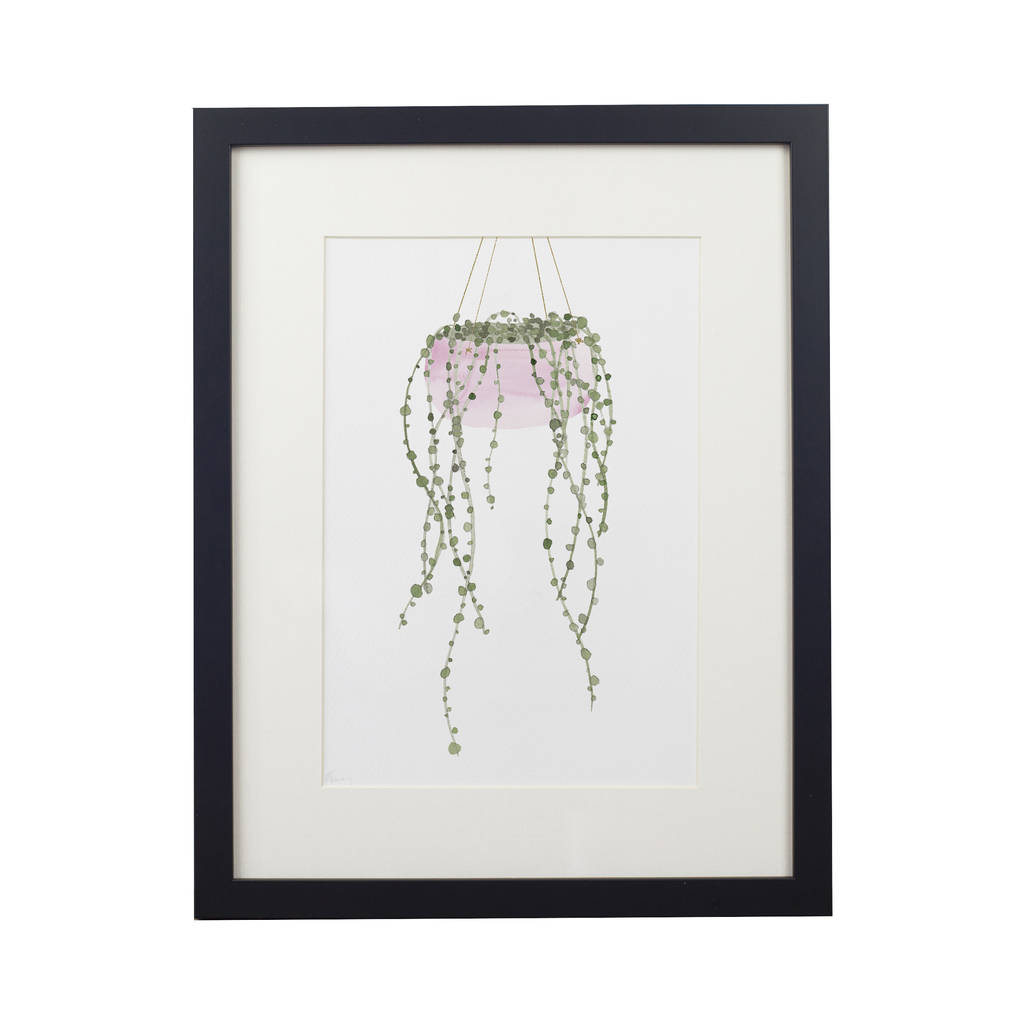 Watercolour String Of Pearls Print By Yellowstone Art Boutique