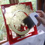 Reverse Glass Gilded Sri Yantra Gold Leaf Design, thumbnail 9 of 11