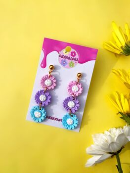 Pastel Flower Earrings, 2 of 3