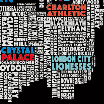 Standard London Women's Super League Football Team Map, 3 of 4