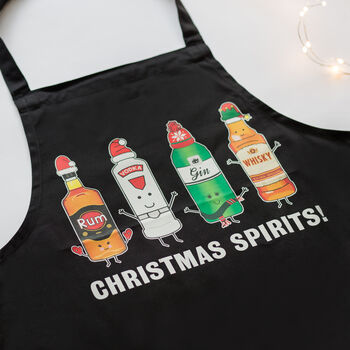 'Christmas Spirits' Christmas Cooking Apron, 2 of 4