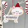 Personalised Wooden Cat Christmas Decoration, thumbnail 2 of 2