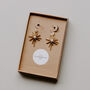 Gold Celestial Charm And Quartz Bridal Hoop Earrings, thumbnail 1 of 7