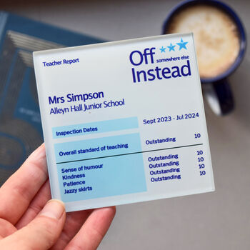Personalised Report Style Coaster For Teacher, 6 of 7