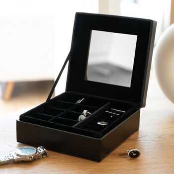Monogrammed Luxury Men's Black Accessories Box, 2 of 6