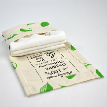 Organic Cotton Hankies Set Of Three In A Fabric Bag, 9 of 12