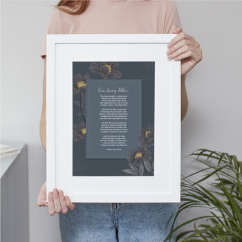 Contemporary Floral Art Personalised Poem Print, 8 of 9