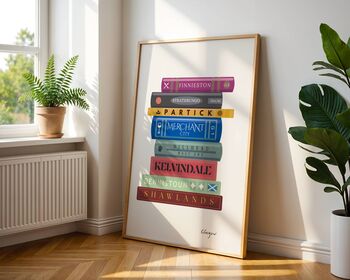 Glasgow Book Stack Art Print, 3 of 6