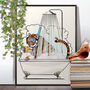 Tiger In The Bath, Bathroom, Funny Wildlife Poster, thumbnail 1 of 6