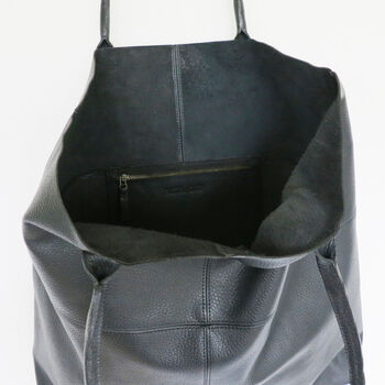 Fair Trade Handcrafted Large Leather Tote Shopper Bag, 10 of 12