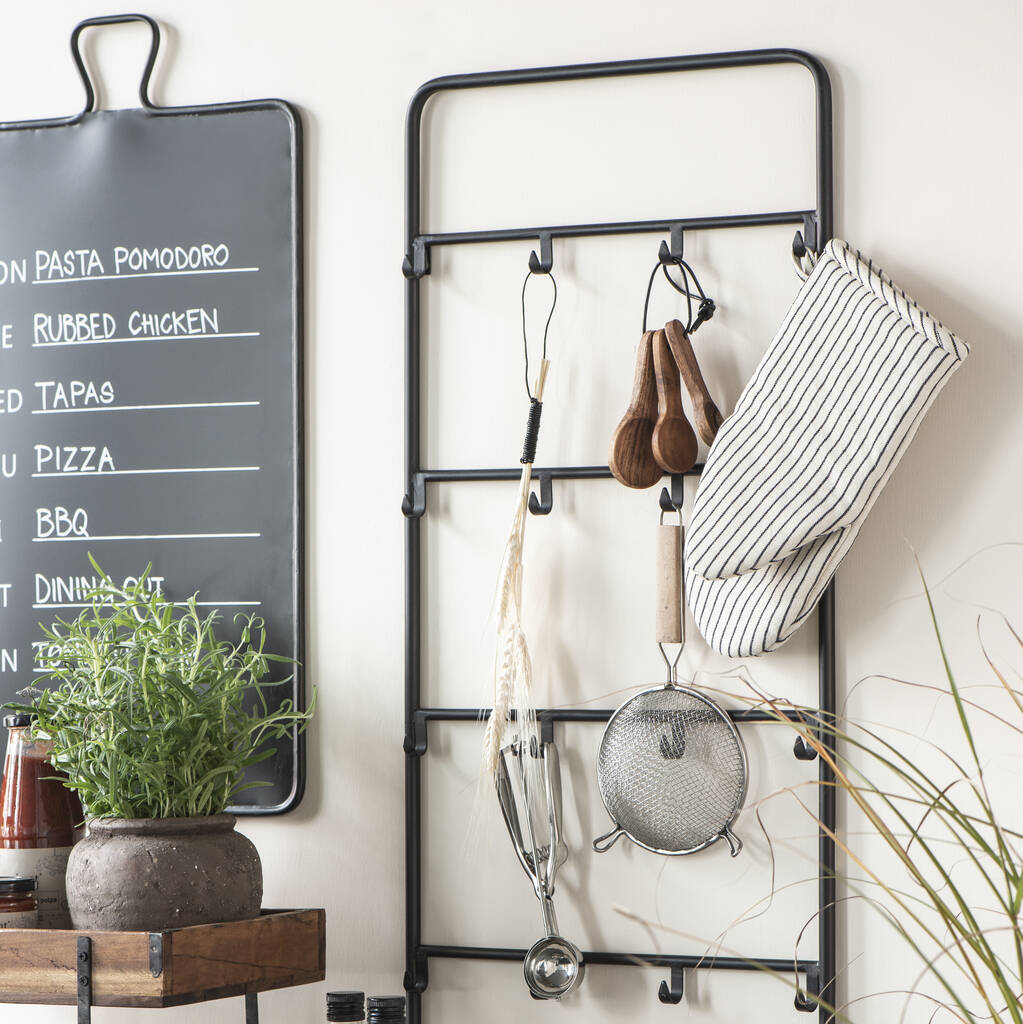 Industrial Metal Wall Storage With Hooks, 1 of 3
