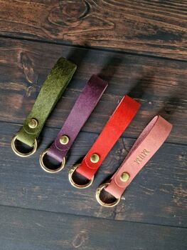 Personalised Clasp Leather Keychain Gift, 2 of 6