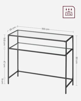 Console Table With Two Tempered Glass, 2 of 10