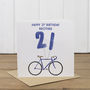 Personalised Bike 21st Birthday Card, thumbnail 2 of 3