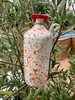 Extra Virgin Olive Oil Orange Splatter Terracotta Jar, 5 of 6
