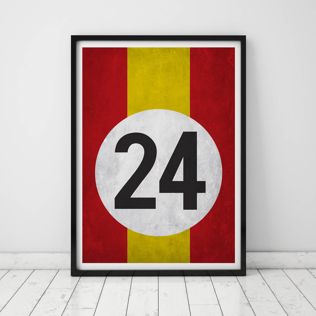 Personalised Classic Motorsport Number Framed Art Print By The Little