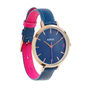 Montmartre Navy Blue And Pink Leather Ladies Watch, thumbnail 5 of 8
