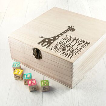 Personalised Baby Giraffe Keepsake Box, 11 of 12