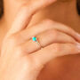 Holi Jewel Turquoise Or Blue Topaz Sterling Silver Stacking Ring, thumbnail 1 of 10