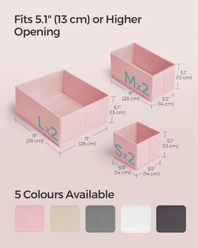 Drawer Organisers Fabric Dresser Dividers Set, 2 of 6