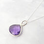 Amethyst February Birthstone Silver Pendant Necklace, thumbnail 1 of 5