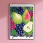 Pear Grape Kitchen Print, thumbnail 5 of 10