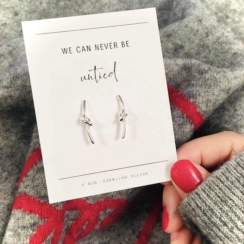 Never Untied Silver Knot Earrings, 1 of 6