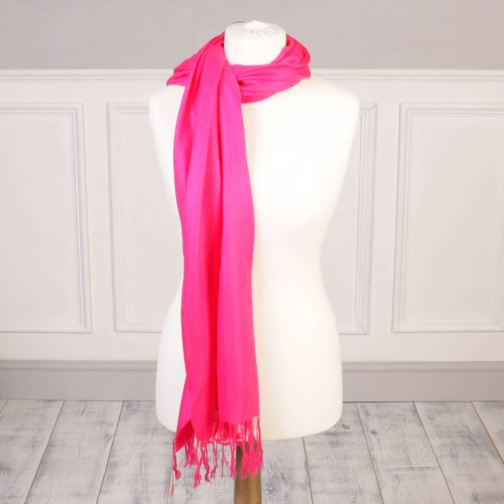 luxury vibrant fuchsia pink pashmina by dibor | notonthehighstreet.com