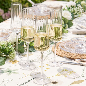 Set Of Four Ribbed Vintage Champagne Flutes, 2 of 4