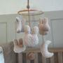 Micro Boucle Bunny And Moon Mobile Beige Nursery Decor, thumbnail 5 of 5