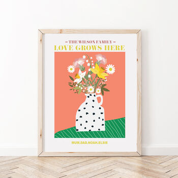 Personalised Family Birth Flowers Mother's Day Print, 5 of 9