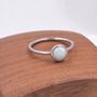 Sterling Silver Opal Skinny Stacking Ring, thumbnail 3 of 9