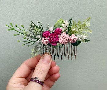 Bright And Light Pink Flower Hair Comb, 4 of 6