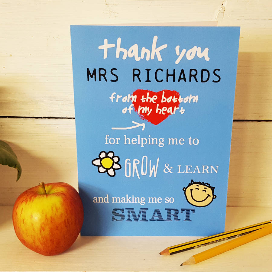 Teacher Thank You For Making Me Smart Card By Giddy Kipper ...