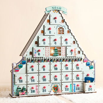 Personalised Fill Your Own Christmas Ski Chalet Advent, 10 of 12