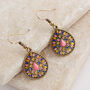 Pink Yellow And Blue Teardrop Earrings, thumbnail 1 of 3