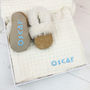 Personalised Lambswool And Sheepskin Cosy Baby Gift Set, thumbnail 3 of 9