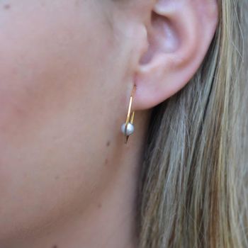 Rose Gold Vermeil Earrings With Pearl | Minerva, 7 of 7