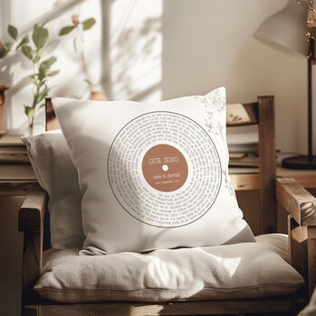 Personalised Vinyl Favourite Lyrics Cushion | Father's Day Gift, 2 of 7